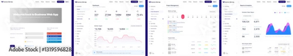 Fototapeta Business, Sales Project,  Log in & Sign in,Reports & Analytics Dashboard Web App CMS UI Kit Template