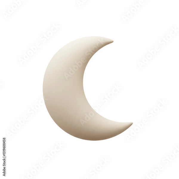 Fototapeta Minimal Crescent Moon with Half-Moon Curve Icon