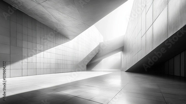 Fototapeta Exploring innovative architectural design modern space black and white abstract environment