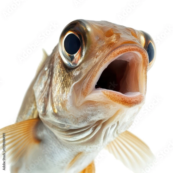 Fototapeta Close-up of a fish with vibrant colors and detailed features. transparent background
