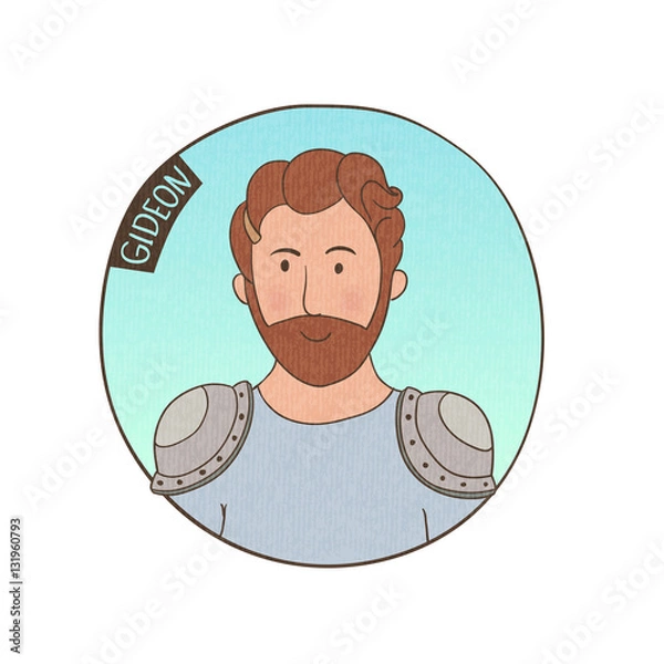 Fototapeta Vector cartoon portrait of Gideon.