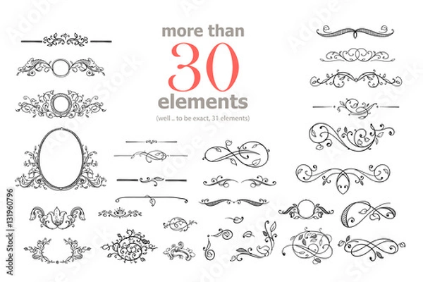 Obraz design elements, ornate frames & monogram