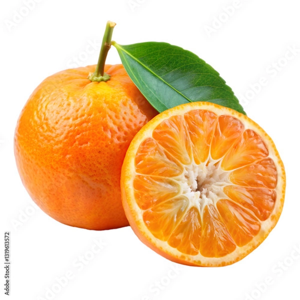 Obraz Tangerine fruit isolated on transparent background 