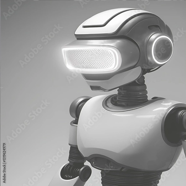 Obraz Futuristic Robot with Glowing Eyes