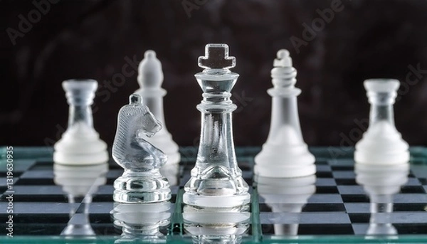Obraz Refined and elegant chess pieces crafted from glass