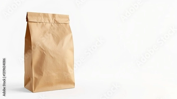 Fototapeta Rustic Kraft Paper Bag Mockup with Copy Space