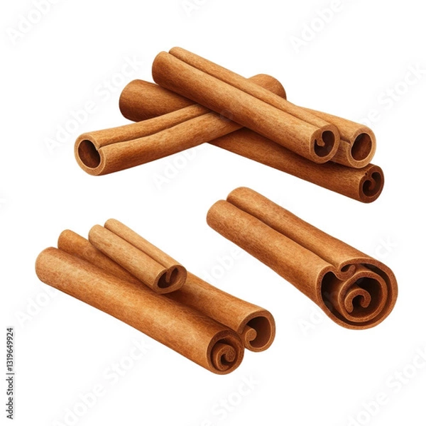 Obraz Aromatic Cinnamon Sticks Collection Culinary Spice Baking Ingredient Warm Autumn Flavor
