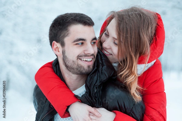 Obraz Young couple resting in park
