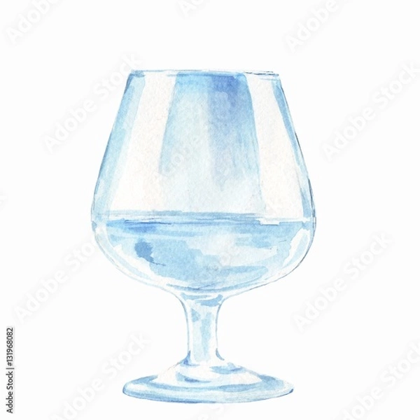 Obraz Lampka wina. Akwarela ilustracja na białym tle
