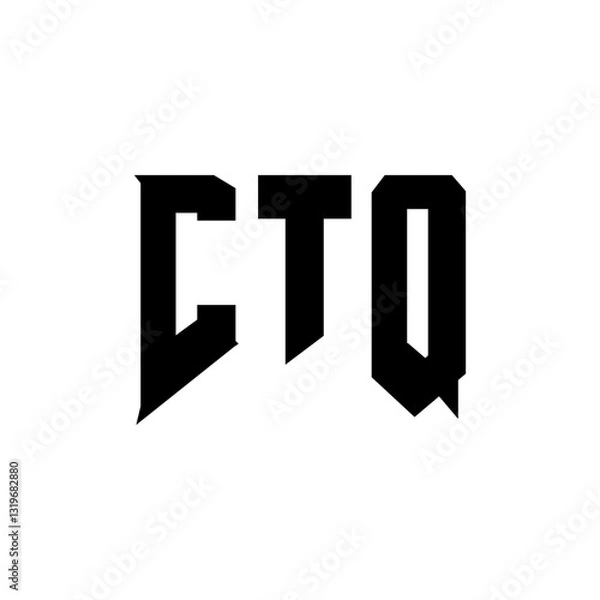 Fototapeta CTQ letter logo design for technology company. CTQ logo design black and white color combination. CTQ logo, CTQ vector, CTQ design, CTQ icon, CTQ alphabet. CTQ typography logo design.