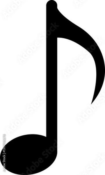 Fototapeta Music note flat icon, Music key symbol. song bites. sound tone notes. Musical key silhouette sign vector