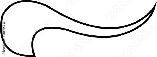 Fototapeta Text Tail Swoosh Baseball line Sign, Typography font curve tail, font swoosh tail ornamental vector, text ornaments football or athletics tail, ornamental swash underline Swirl