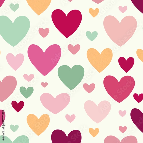 Fototapeta seamless pattern with hearts