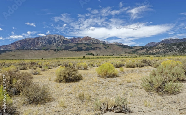 Fototapeta View from Bodie, California of the high desert and the Eastern Sierra Nevada mountains