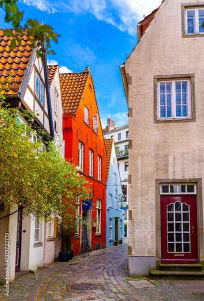 Obraz Schnoor district, Schnoorviertel in Bremen, Germany.