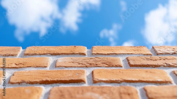 Obraz Red Brick Wall Against Blue Sky