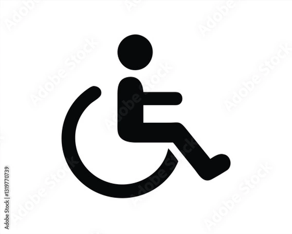 Fototapeta Vector illustration of a wheelchair user symbol for accessibility