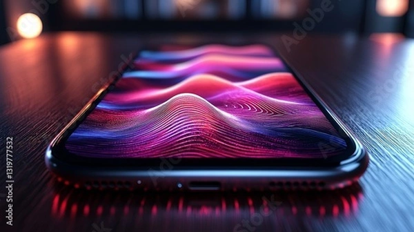 Obraz A close up of a phone on a table