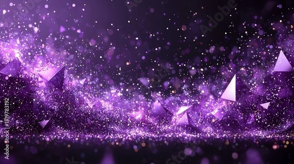 Obraz a purple background with a lot of triangles on it