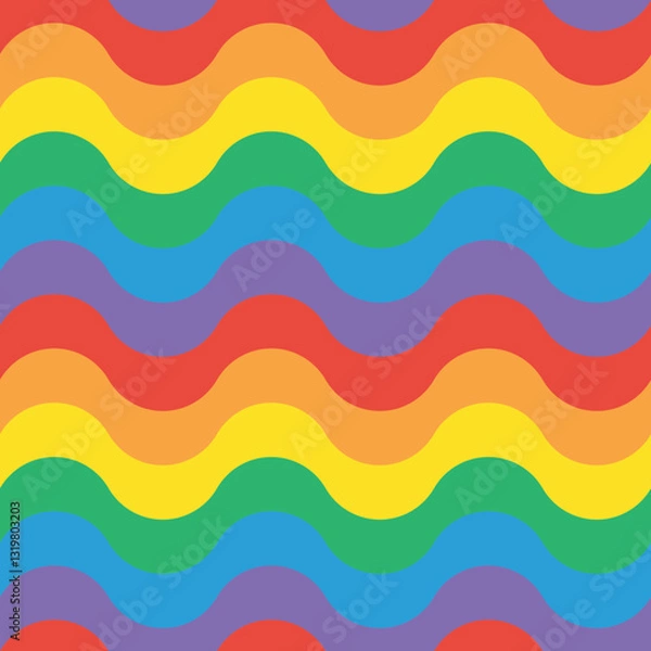 Obraz rainbow colorful wave lines pattern pride element background