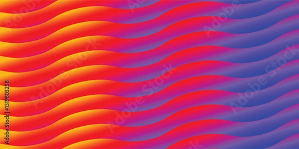 Obraz Stock vector yellow, pink and blue abstract background waves pattern modern glossy and shiny vibrant yellow, pink and blue color gradient  futuristic
