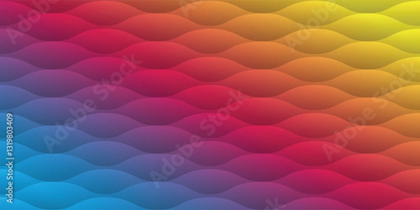 Obraz Stock vector yellow, pink to blue abstract background waves pattern modern glossy and shiny vibrant yellow, pink and blue color gradient lines futuristic