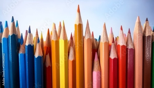 Fototapeta color pencils isolated on white background