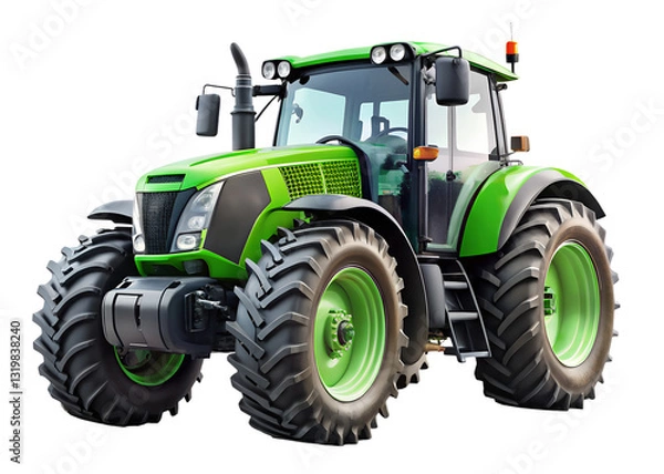 Obraz green tractor isolated on white