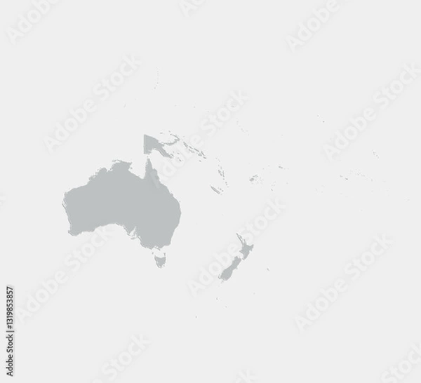 Obraz blank grey map of oceania