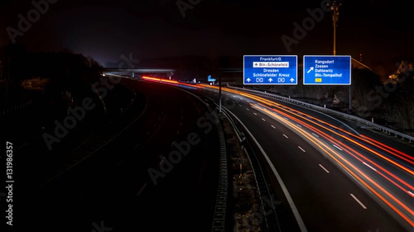 Obraz Autobahn bei Nacht