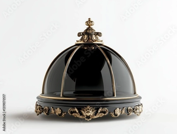 Fototapeta Elegant cloche with ornate tray showcasing refined design