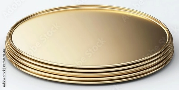 Fototapeta Elegant golden podium for showcasing products in style