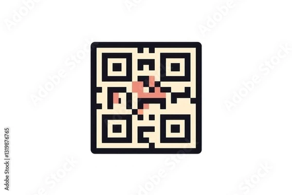 Fototapeta QR Code with Abstract Design Modern Pixelated Artwork for Digital and Creative Projects