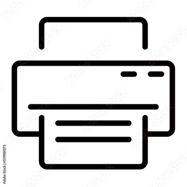 Obraz A Simple Printer Icon Representing Efficient Document Printing, Showcasing Clean Lines And Minimalist Design With A Focus On Functionality