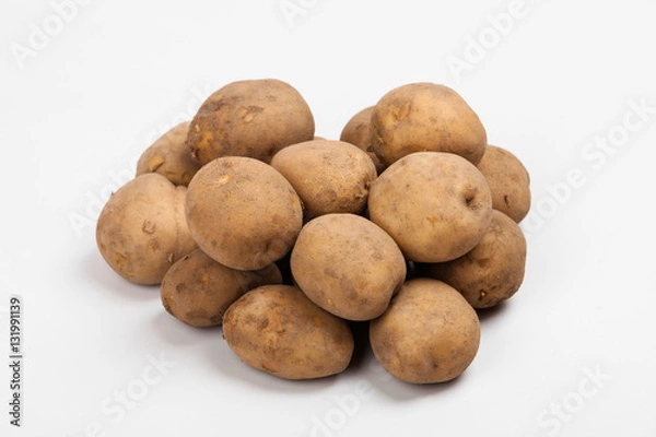 Fototapeta A group of Potatoes isolate 