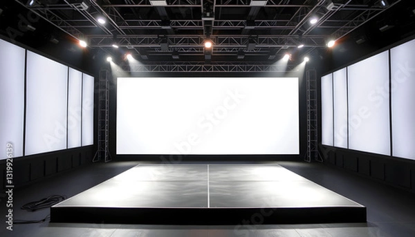 Obraz Stage and led blurred screen , with white tonespng