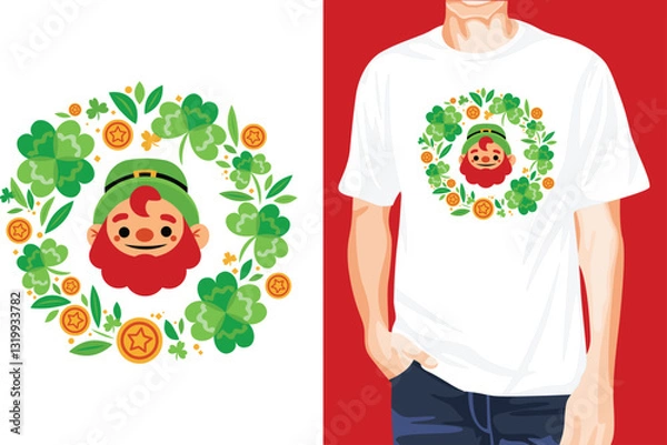 Fototapeta St Patricks Clovers Tshirt