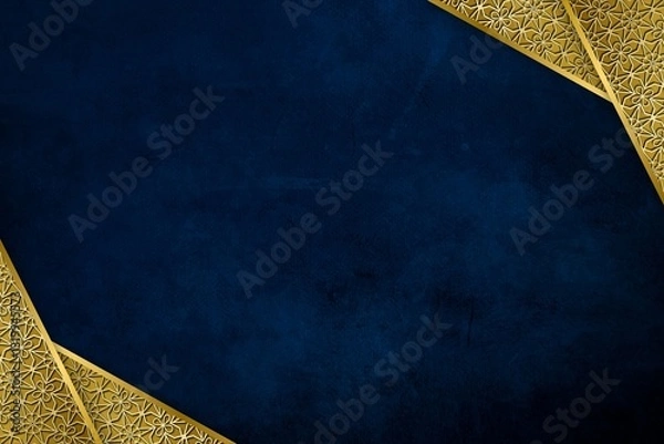Fototapeta Abstract dark blue luxury background with gold patterns. elegant gold design. vintage background.