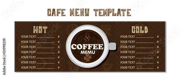 Fototapeta menu cafe template drawing graphic  design objects