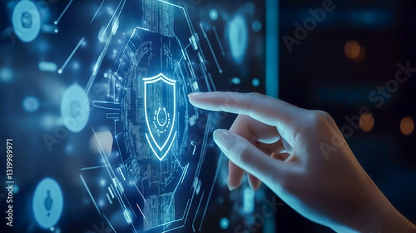 Obraz サイバーセキュリティとデジタル防御イメージ