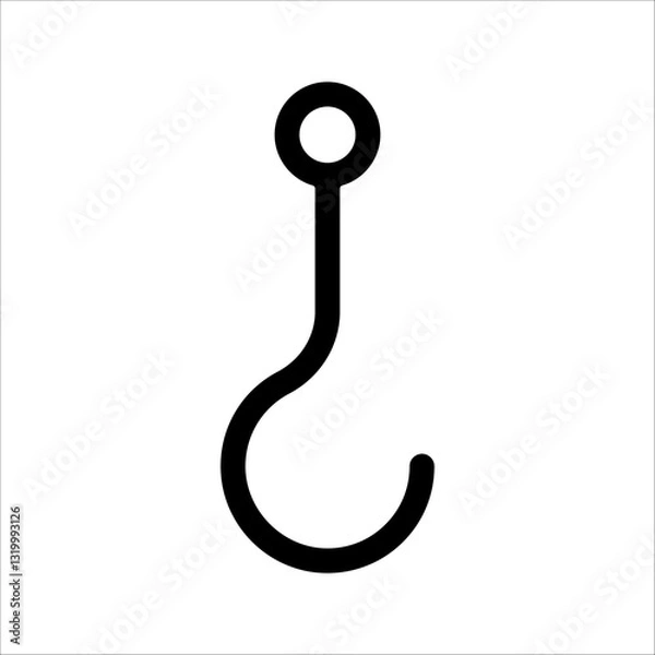 Fototapeta hooks Icon Symbol isolated white background. vector illustration. color editable.