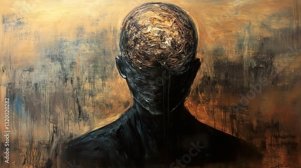 Fototapeta Abstract Painting: Exploring the Depths of the Human Mind