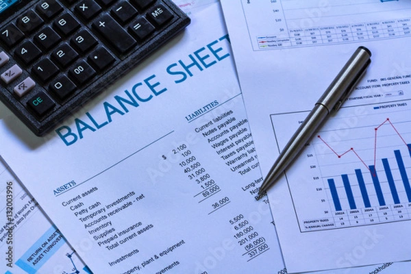 Obraz Image of a businessman workplace with papers