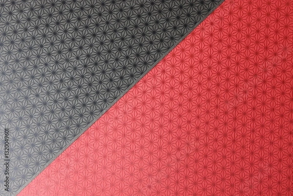 Fototapeta 和柄背景_ 黒赤