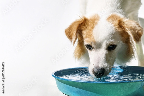 Fototapeta 水を飲む犬