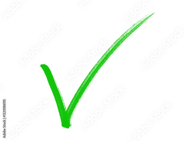 Fototapeta green check mark, Green correct mark icon, Brush stroke approved symbols in green color, checkmark sign vector illustration, hand drawn tick sign collection, Correct vote choice isolated symbol