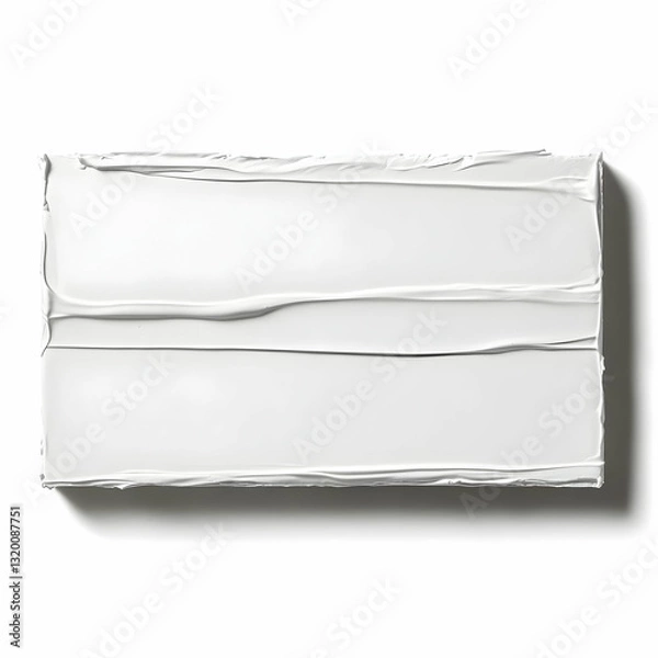 Fototapeta Abstract White Paint Texture: A Rectangular Canvas Shows Thick, Impasto Strokes, Creating a Visually Striking and Textured Background