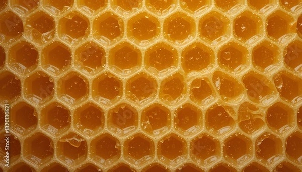 Fototapeta honeycomb pattern filled with honey