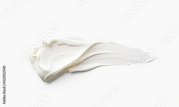 Fototapeta Creamy white texture spread on surface, showcasing smoothness and richness. Ideal for beauty, skincare, or culinary themes