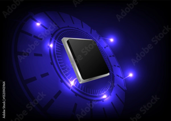 Fototapeta Abstract background with electronic perspective design